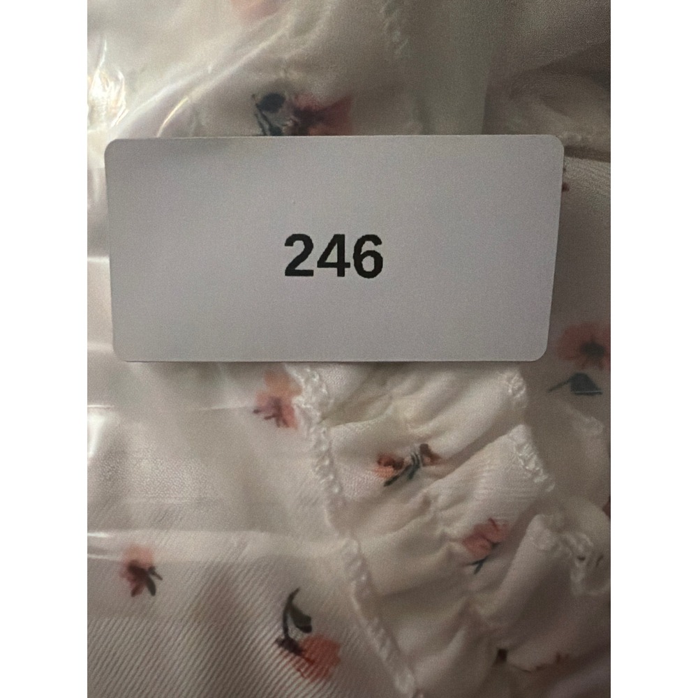 Blush Mark Cream Pink Floral Ruffle V-Neck Smocked Mini Dress 1005943 Small - Picture 10 of 10